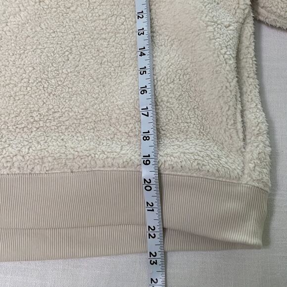 Athleta S Asana Sherpa Sweatshirt Size S Natural Relaxed Cozy - Picture 7 of 9